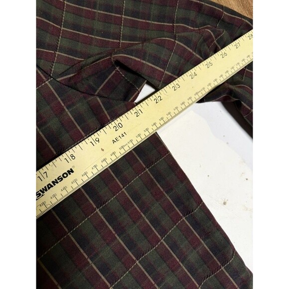 Vintage Christy Girl Blazer 12 tartan Plaid Single Button 90s green wine - Picture 4 of 8